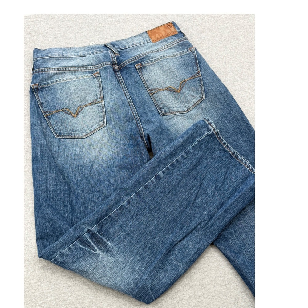 Guess Jeans Cliff Boot Cut Mens 34x32 Medium Wash Blue Denim 100% Cotton
